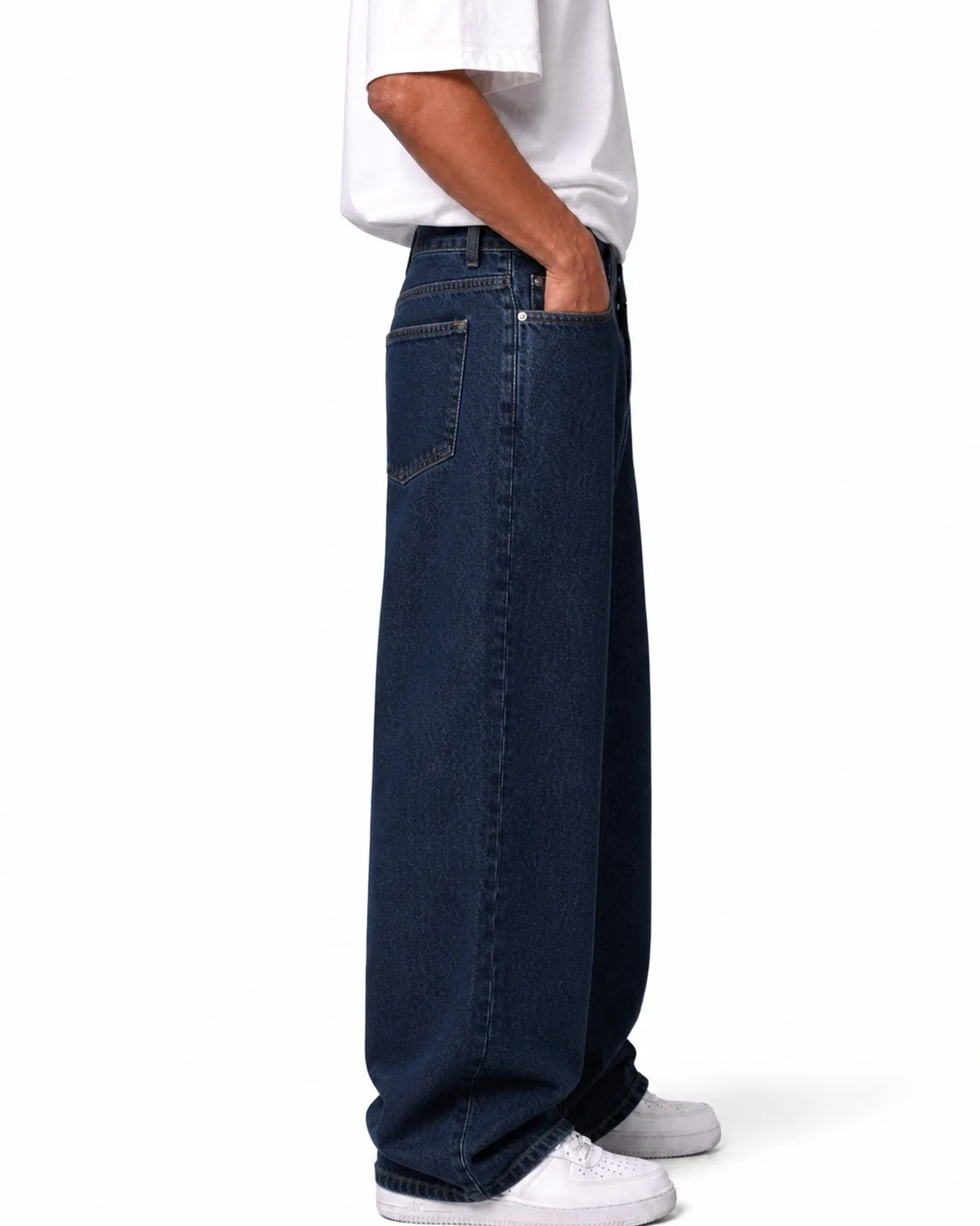 DENVOX Shift Dark Blue Baggy Jeans for Men - High Rise, Regular Length