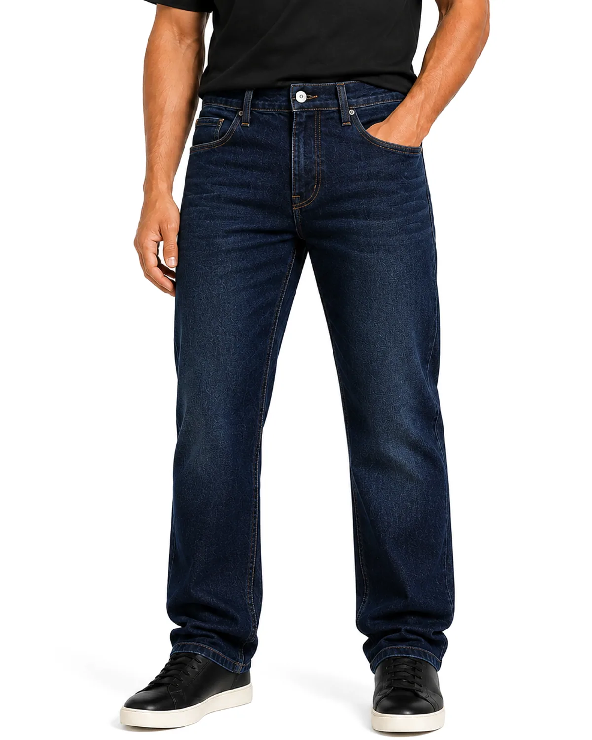 DENVOX Coreform Dark Blue Regular Fit Jeans for Men - High Rise, Regular Length