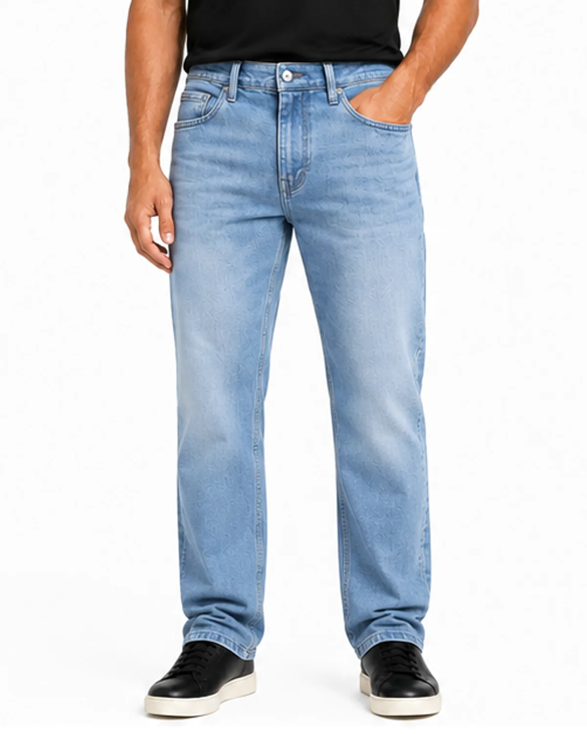 DENVOX Coreform Light Blue Regular Fit Jeans for Men - High Rise, Regular Length