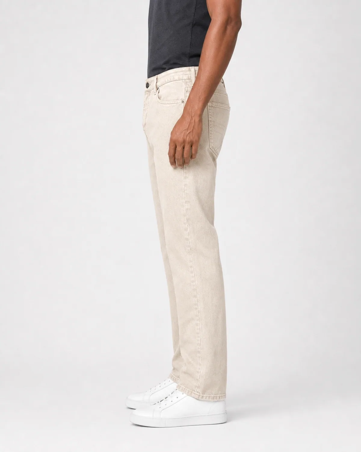 DENVOX Axis Ecru Straight Fit Jeans for Men - Low Rise, Regular Length