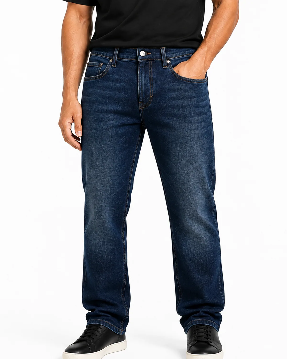 DENVOX Coreform Dark Blue Regular Fit Jeans for Men - Mid Rise, Regular Length