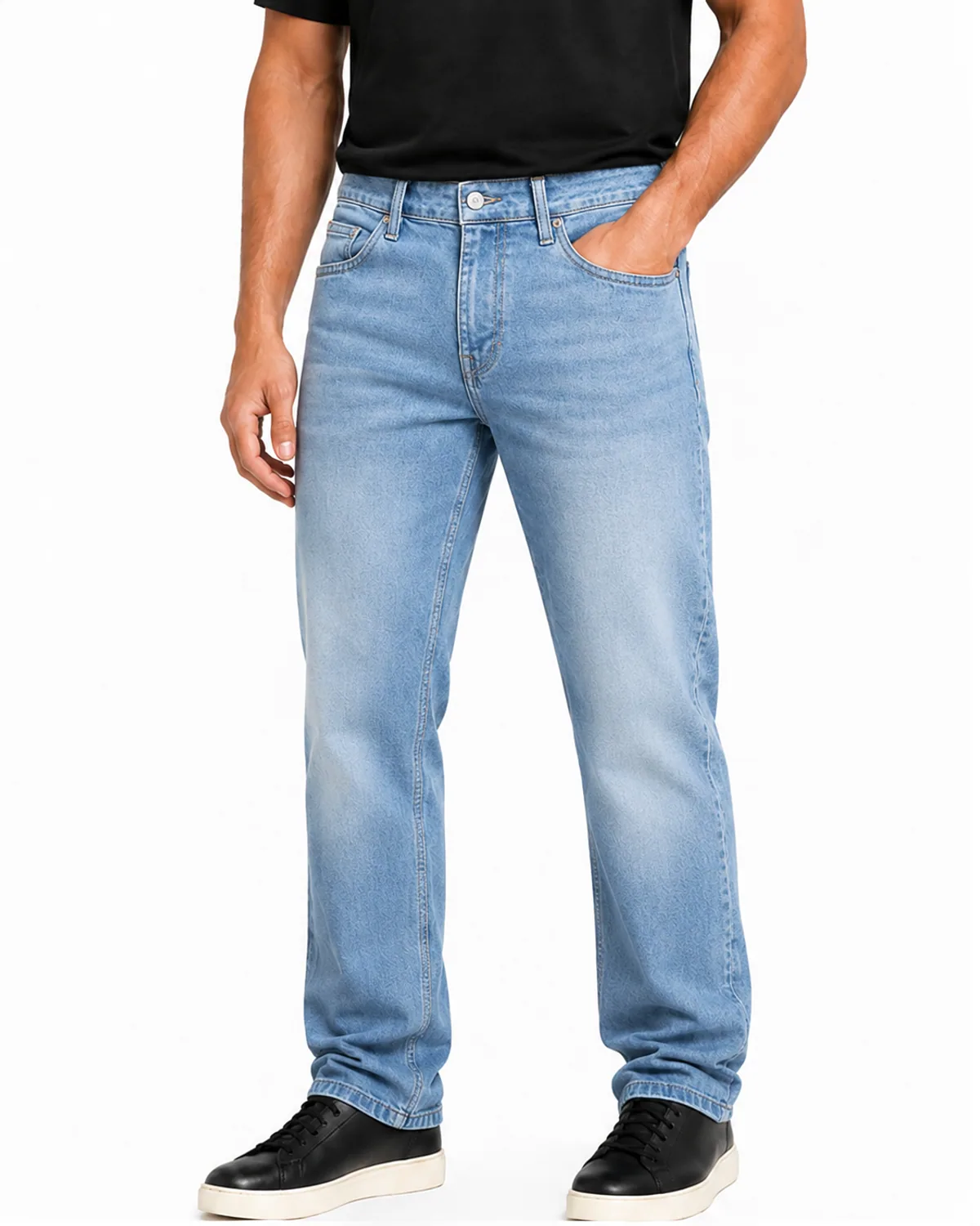 DENVOX Coreform Light Blue Regular Fit Jeans for Men - Mid Rise, Regular Length